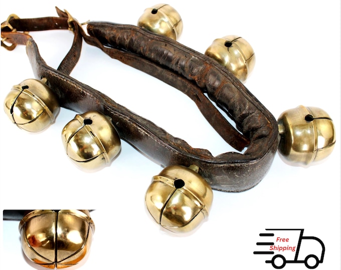 Antique Swedish Brass Rump Bells, Sleigh Bells, Christmas Decor
