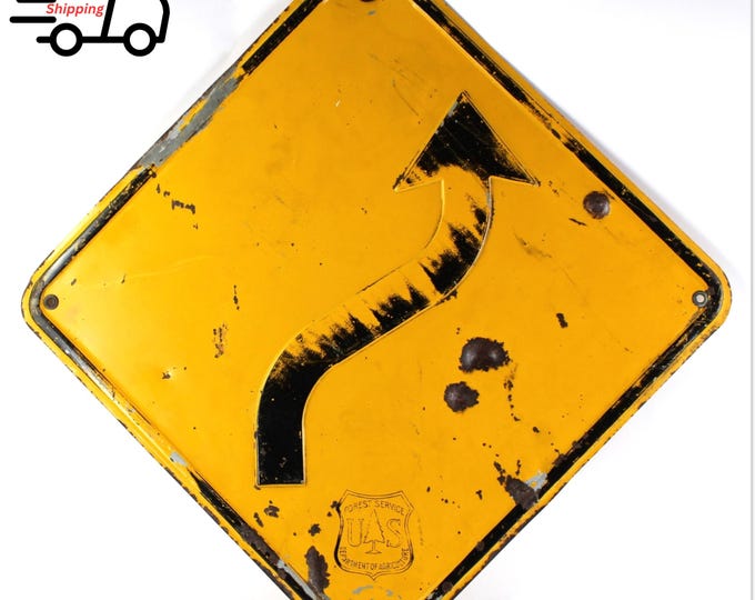 Vintage 1950s US Forest Service Road Sign