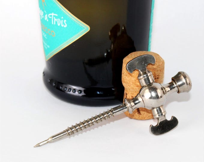 Vintage Double-Bladed Trocar: Antique Champagne & Soda Tap - Unique Barware Tool for Wine Enthusiasts