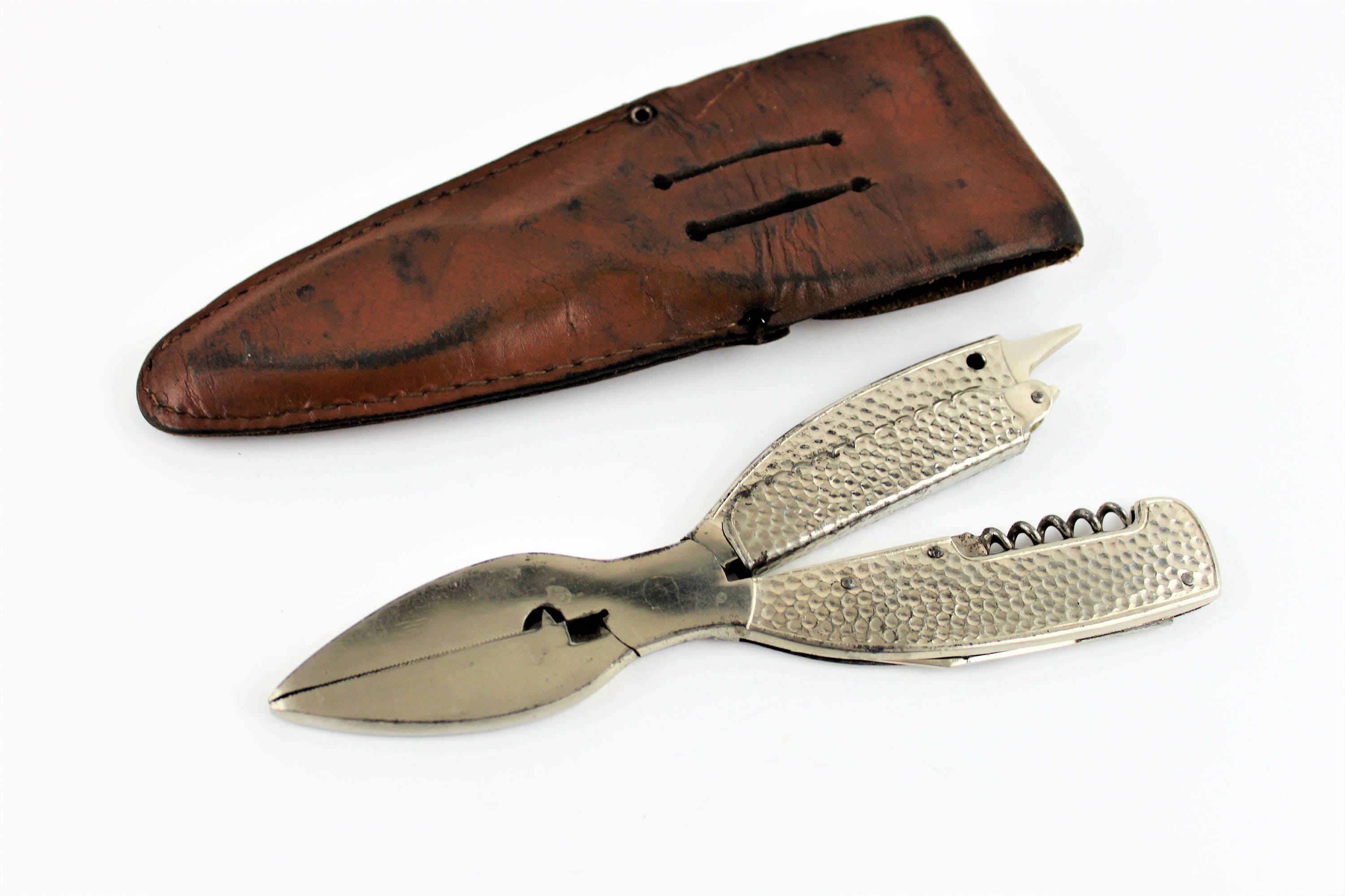 Vintage German MultiTool, The Fisherman’s Friend with Leather Case