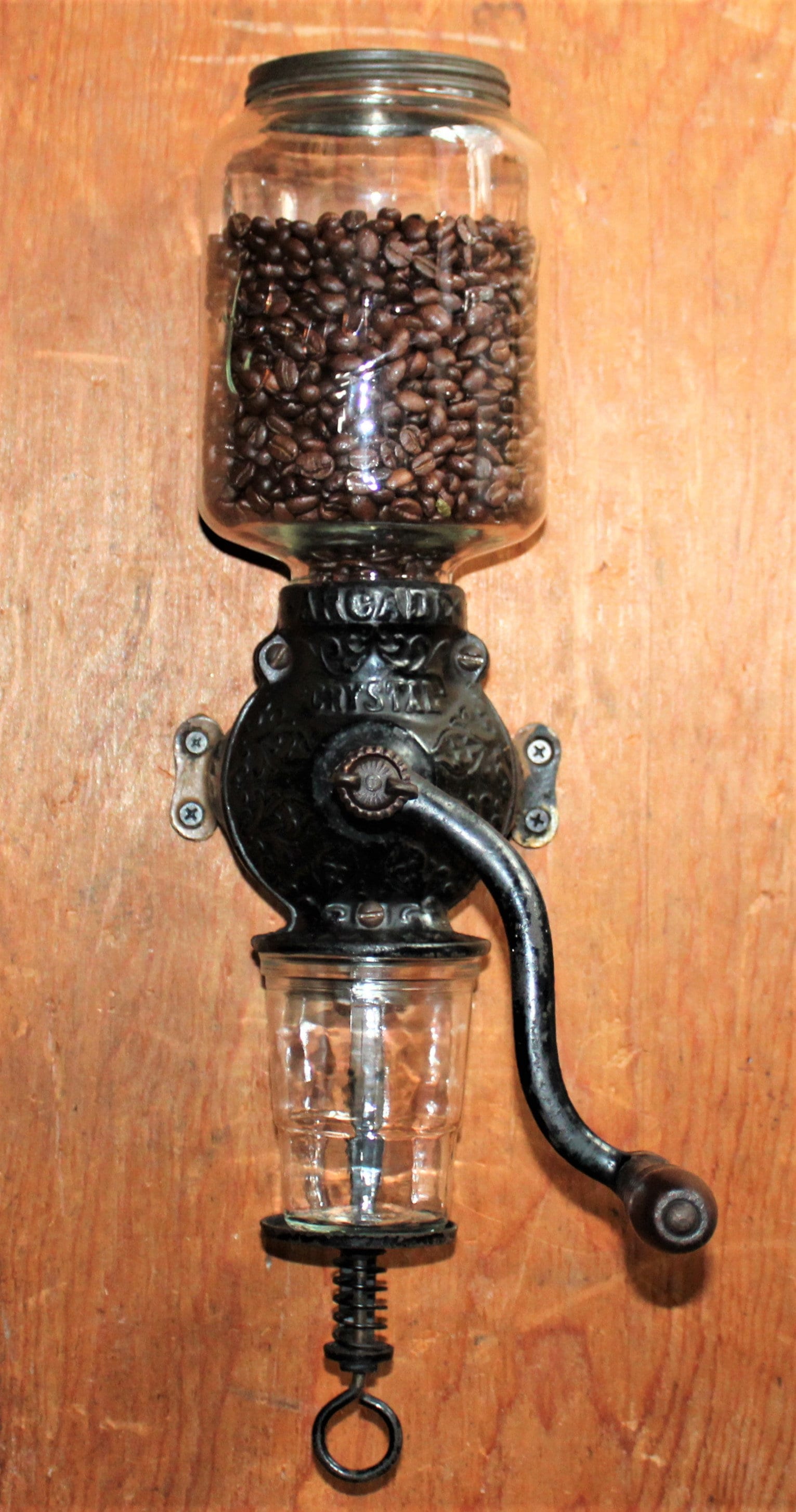 Antique 1920s Arcade Crystal #3 Coffee Grinder, Wall Mount Coffee Grinder