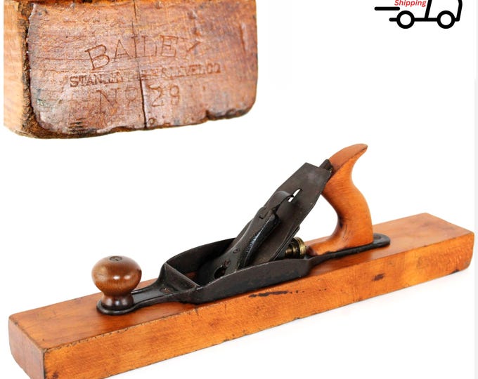 Antique Stanley Bailey No. 29 Woodworking Transitional Plane - Antique Collectible Carpenter Hand Tool