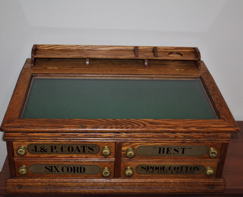 Antique J & P Coats Spool Desk Display Etsy