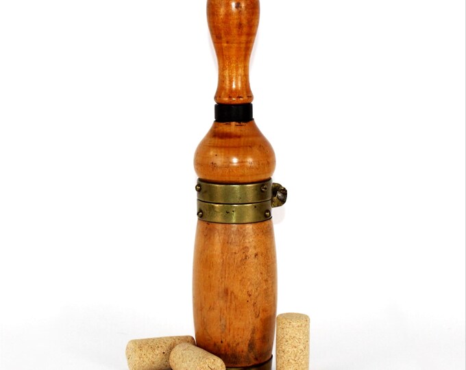 Antique Wooden Bottle Corker, Winery Tool for Wine Enthusiasts