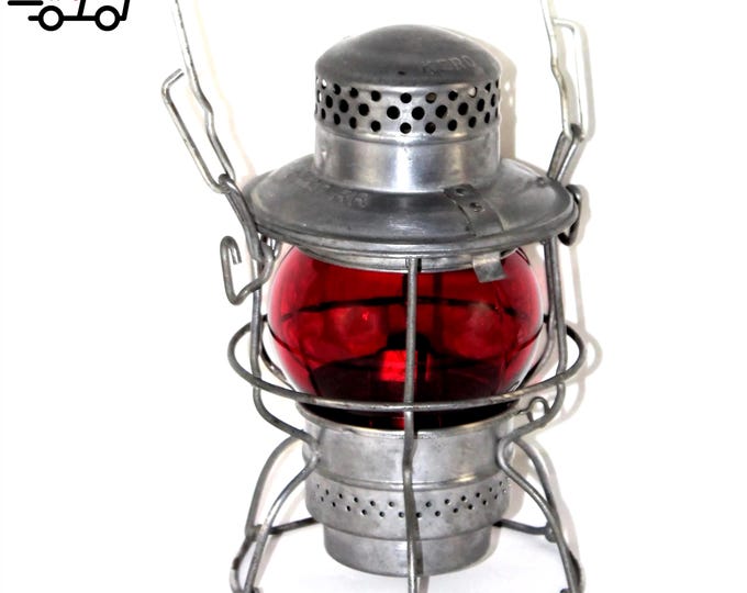 1940s Adlake Kero Railroad Lantern: GM&O Red Globe Memorabilia