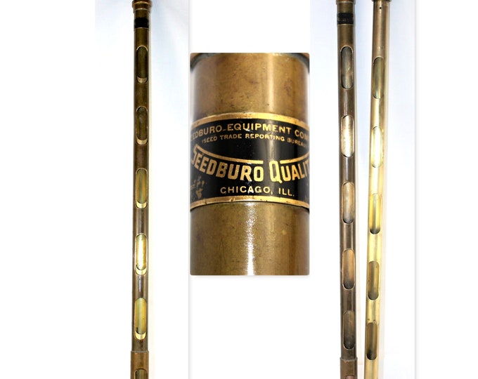 Vintage Brass Seedburo Sampling Probe, Grain Sampling Tool