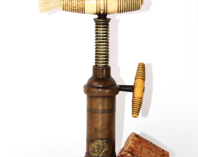 Antique 1850, Dowler King's Rack, Mechanical Corkscrew Wine Opener, Collectible Barware