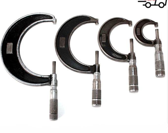 Vintage Lufkin 1900 Series Precision Micrometer Set 0-4 Inches | Antique Measuring Tool