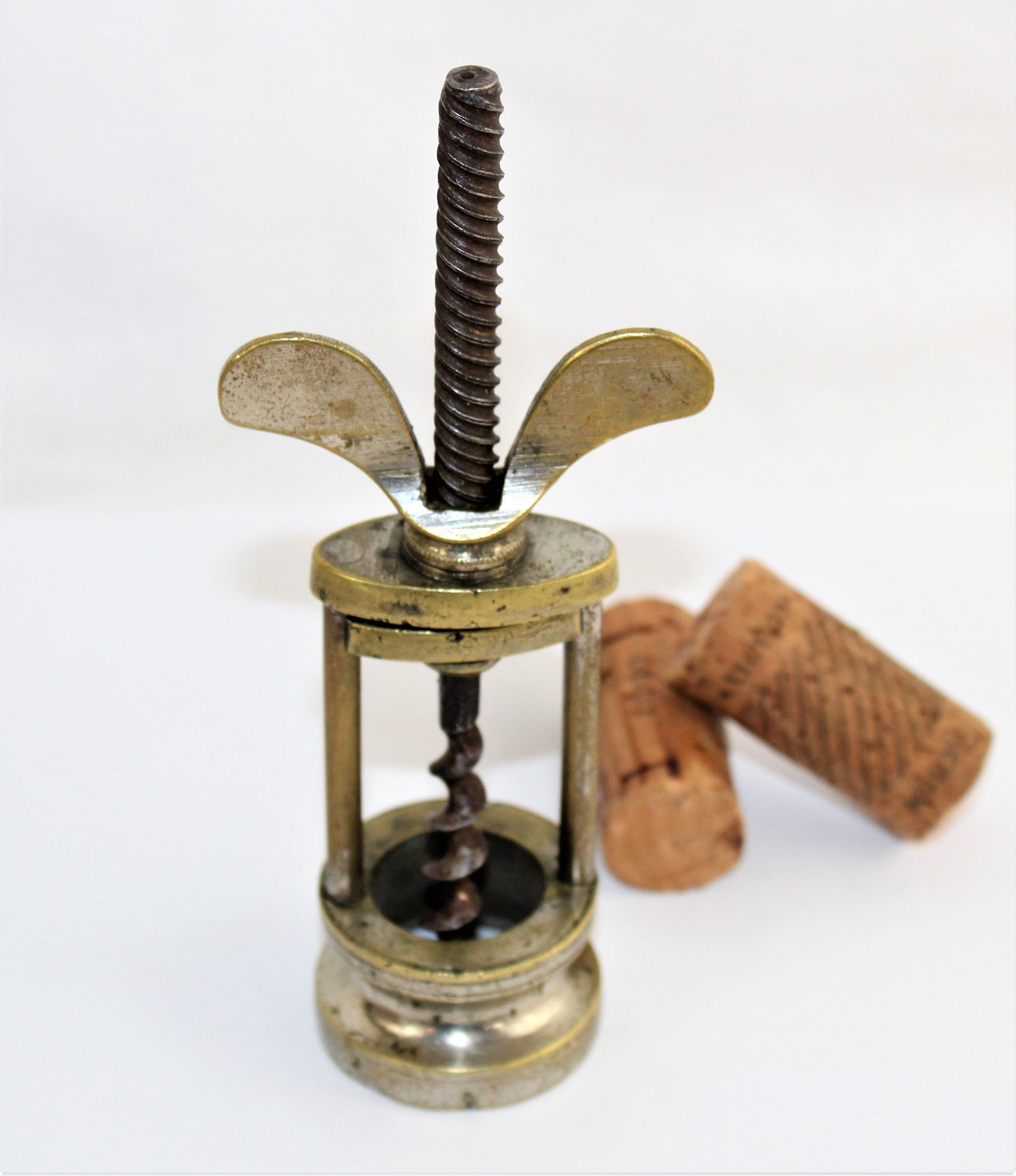 Antique Corkscrew, Farrow Jackson Style Brass Corkscrew, Wine Bottle Opener