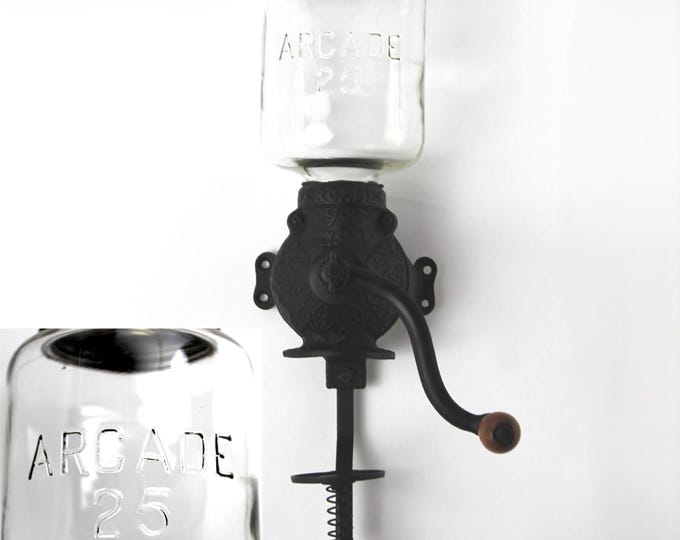 Antique Arcade No. 25 Coffee Grinder: Wall Mount Cast Iron Mill
