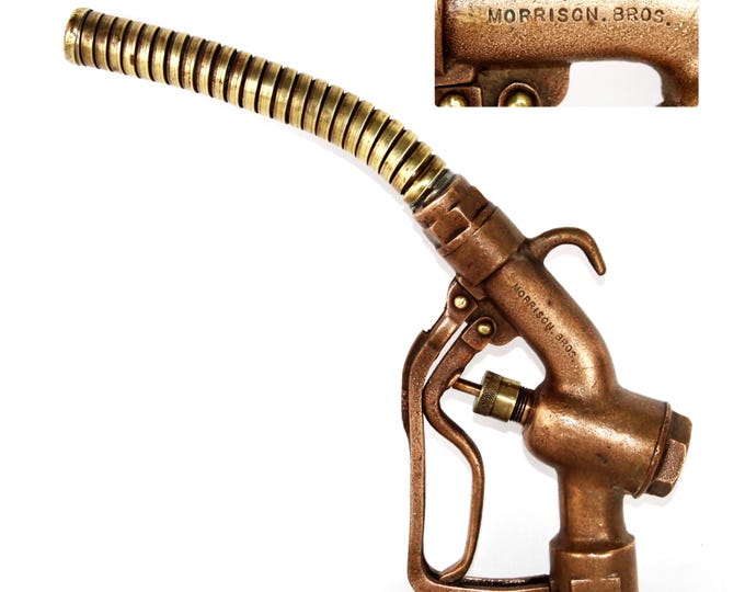 1950s Vintage Morrison Bros. Brass Gas Pump Nozzle Model FIG 227