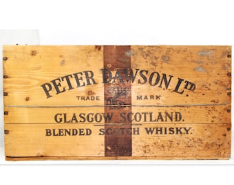 Peter Dawson Scottish Whisky Wood Shipping Crate