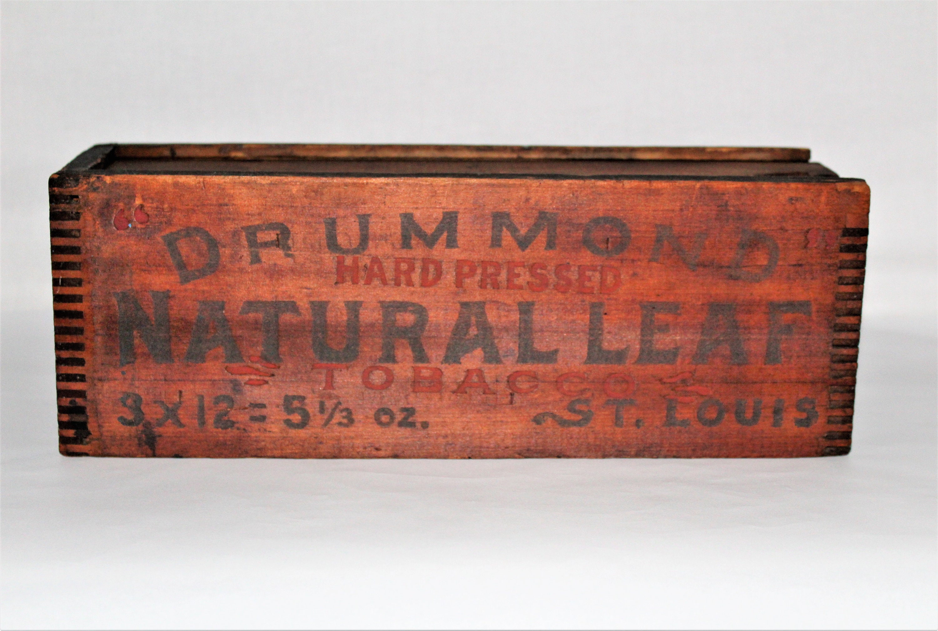 Vintage 1930s Drummond Natural Leaf Tobacco Wood Box