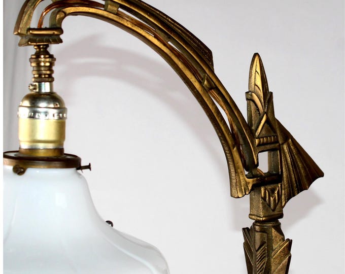 Antique Art Deco Floor Lamp, Skyscraper Design