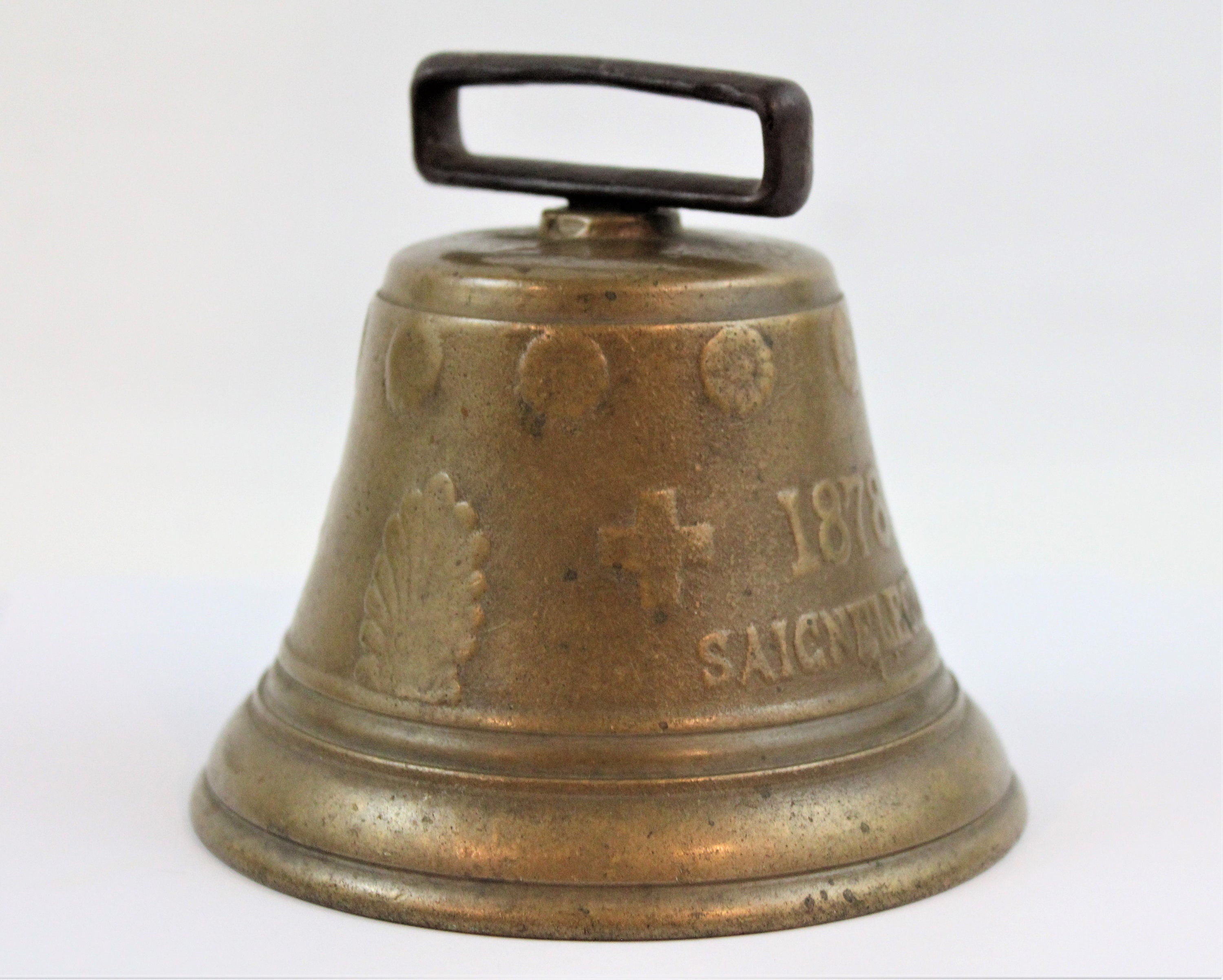 Antique Brass Bell / Cow Bell / 1878 Saignelegier Chiantel Fondeur /  Swedish Bell