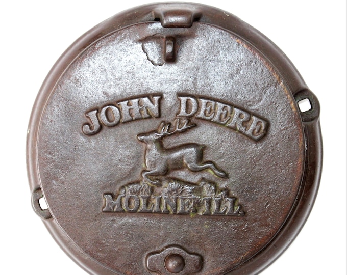 Antique 1920s John Deere Tractor Corn Planter Hopper Lid - Antique Farm Equipment Collectible