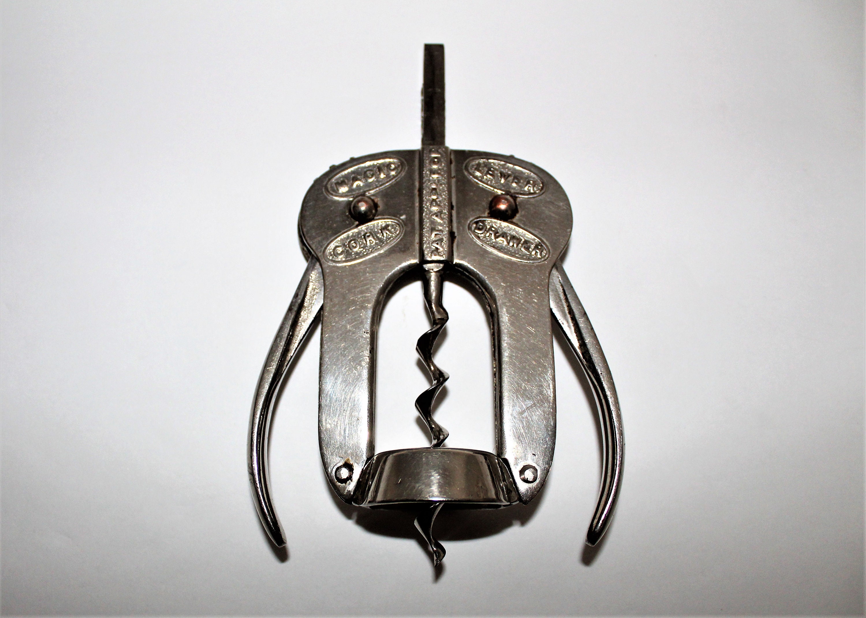 Antique Corkscrew, English Magic Lever Cork Drawer, Corkscrew, Wine Opener