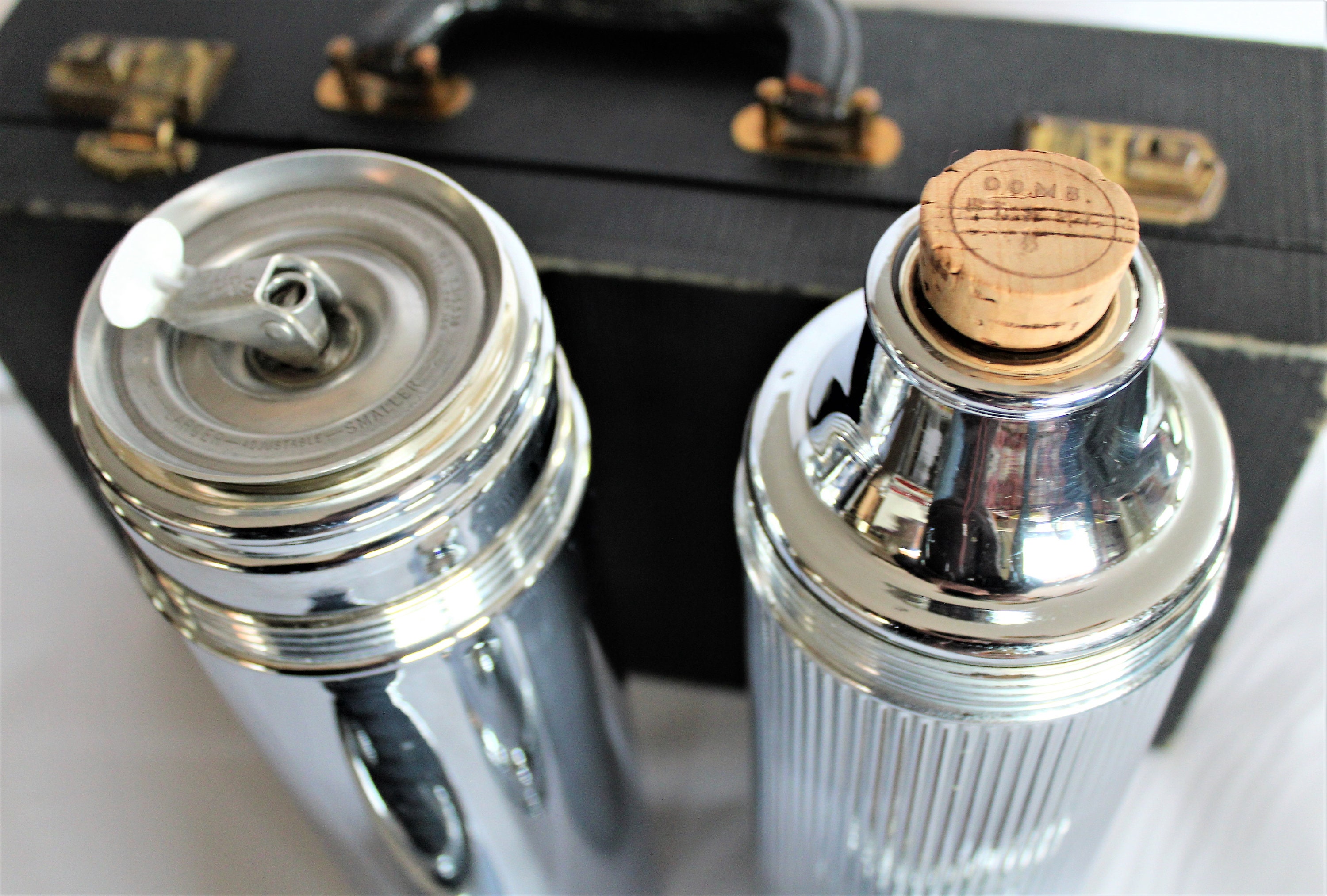 Antique Travel Thermos Set in Case, 1917 Thermos Travel Set