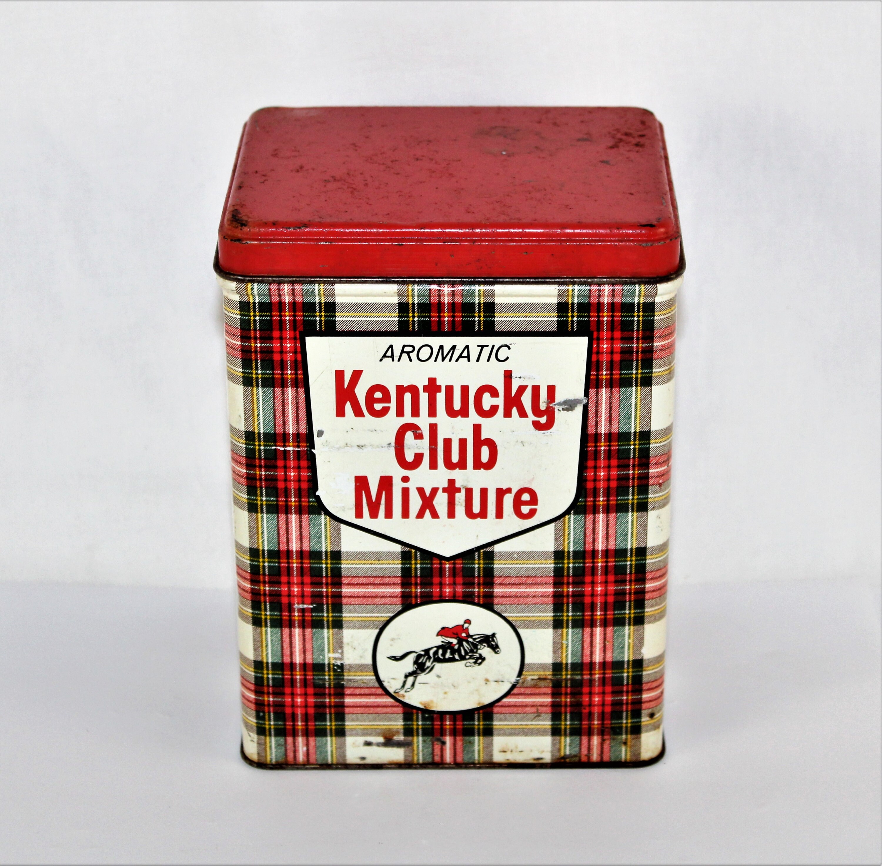Vintage 1950s Kentucky Club Mix Tobacco Tin, Old Tobacco Tin
