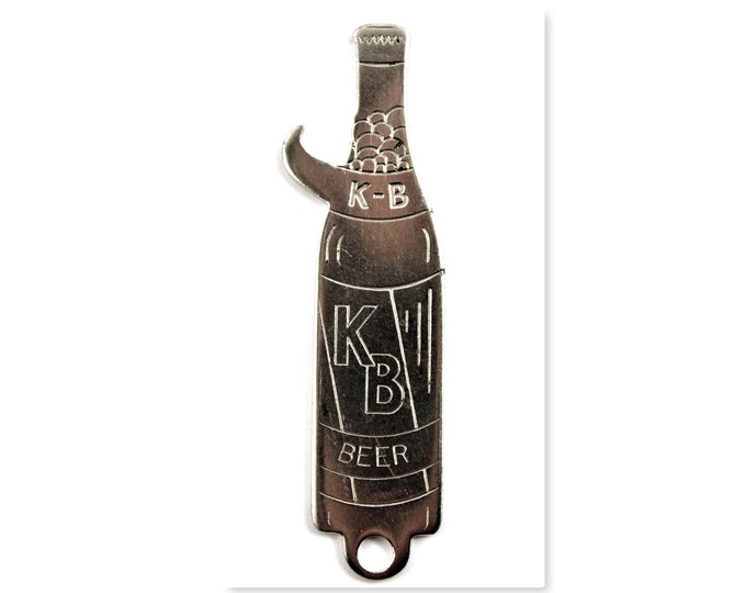 Vintage KB Beer Bottle Opener, Keychain Bottle Opener, Breweriana