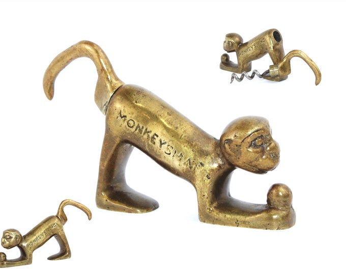 1920s Prohibition Era Brass Monkeyshine Corkscrew