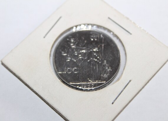 ヴィンテージ 1957 イタリア 100 リラ銀貨 - 希少な収集価値のある