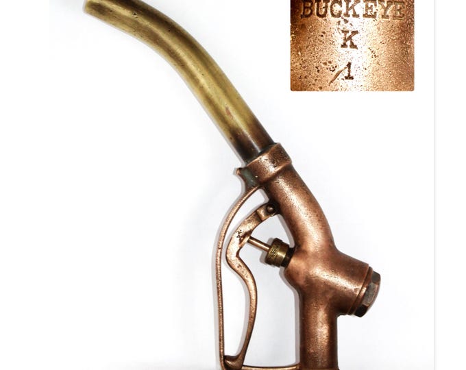 1930s Vintage Buckeye Brass Gas Pump Nozzle Model FIG 480