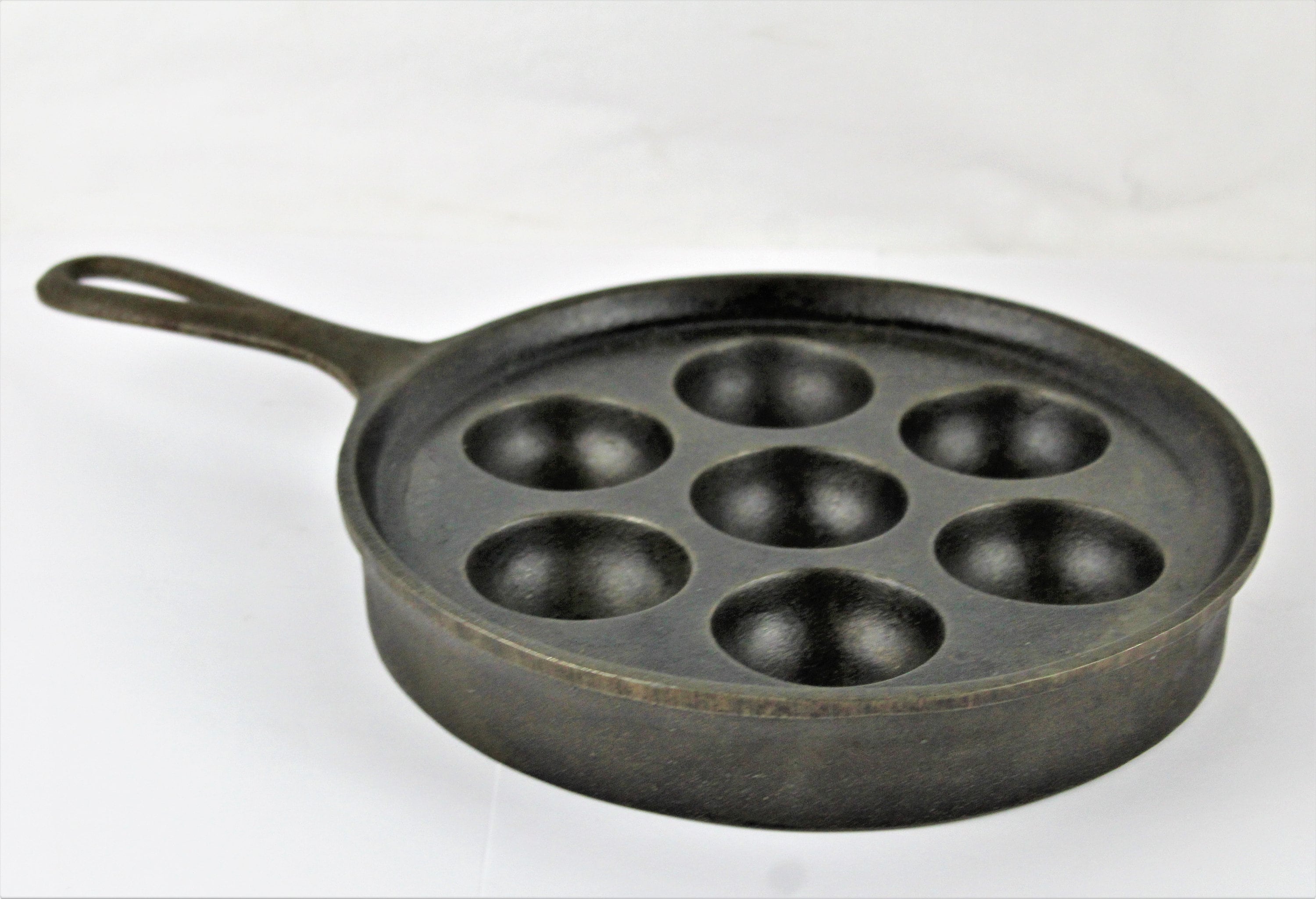 Vintage Cast Iron Danish Aebleskiver Pan, Danish Pancake Pan