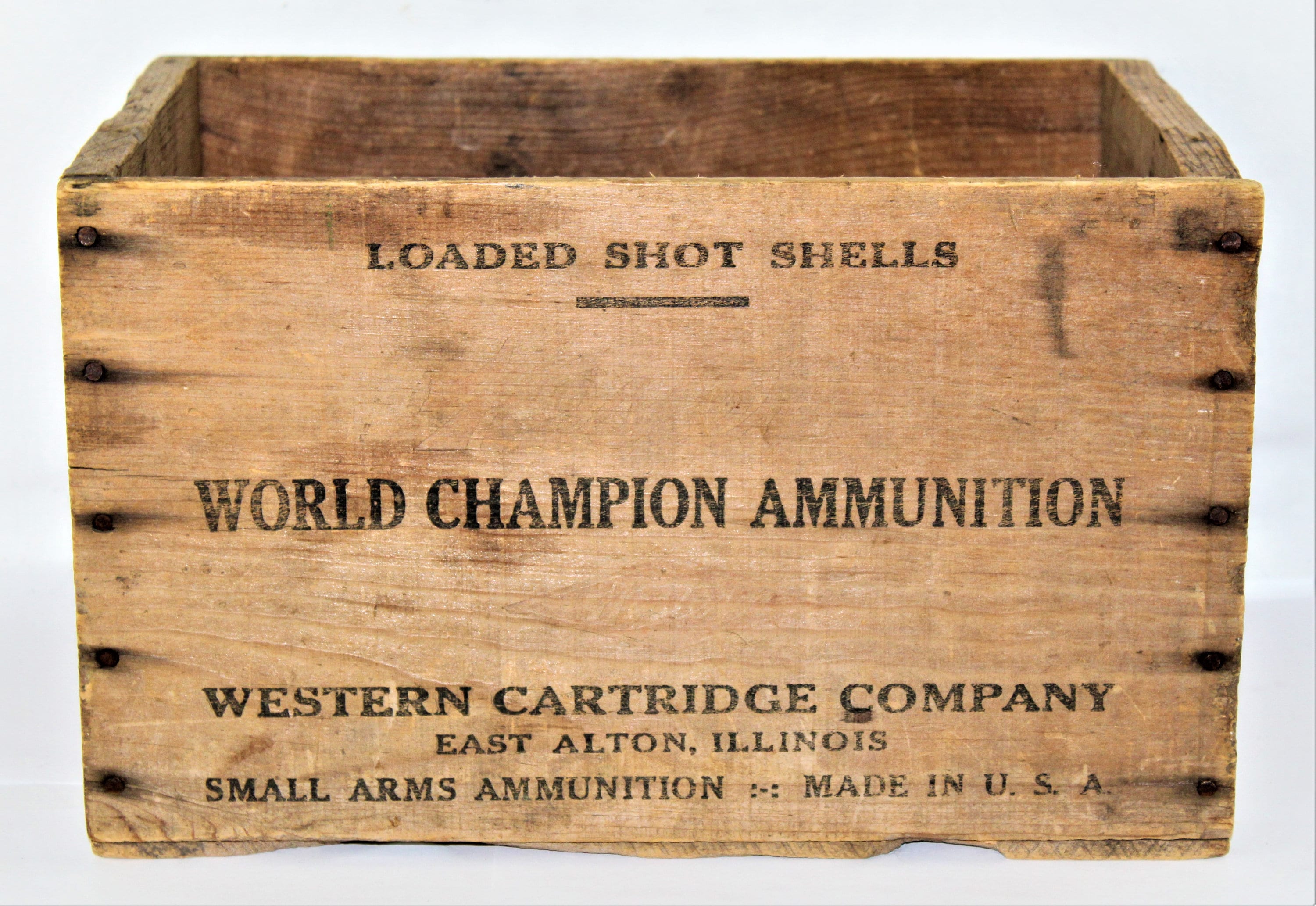 Vintage WESTERN CARTRIDGE CO. WORLD CHAMPION AMMUNITION Wood Crate A –  Get A Grip & More