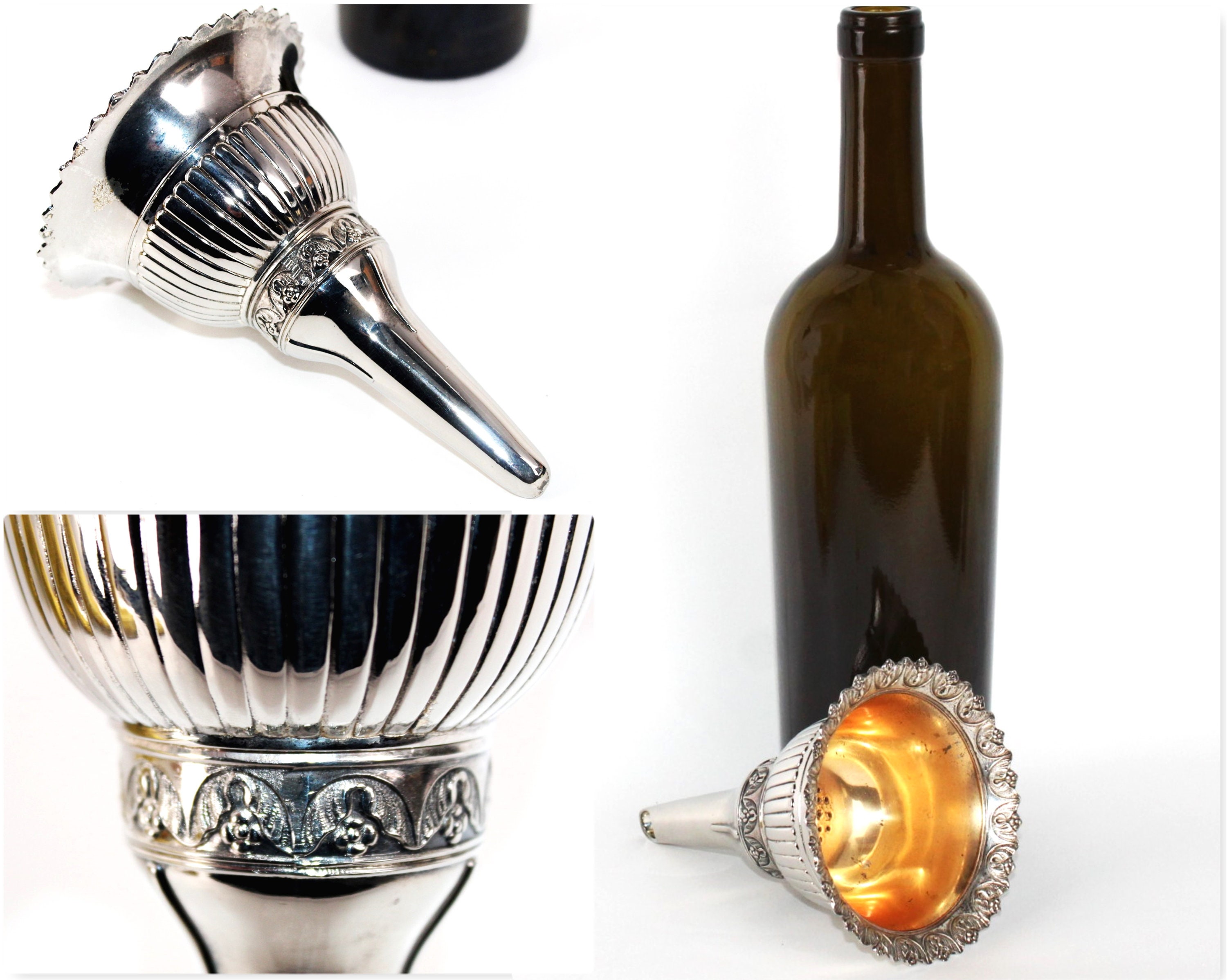 Silver Wine Funnel, Decanting Funnel