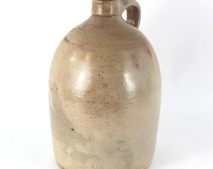 Antique 1880s E. W. Farrington, Elmira, N.Y. Stoneware Jug 1-gallon
