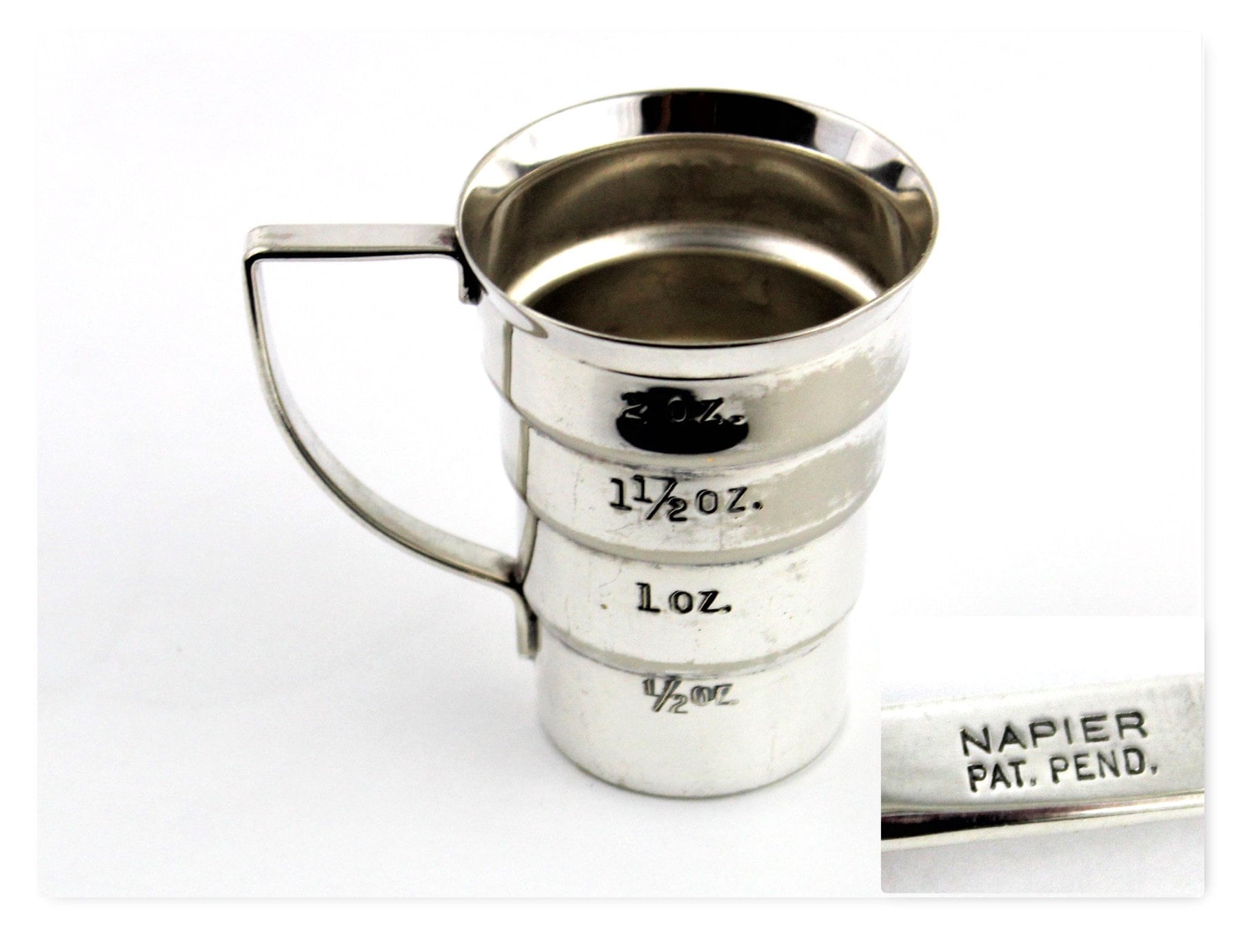 Vintage Art Deco Napier Silver Barware Pouring Jigger