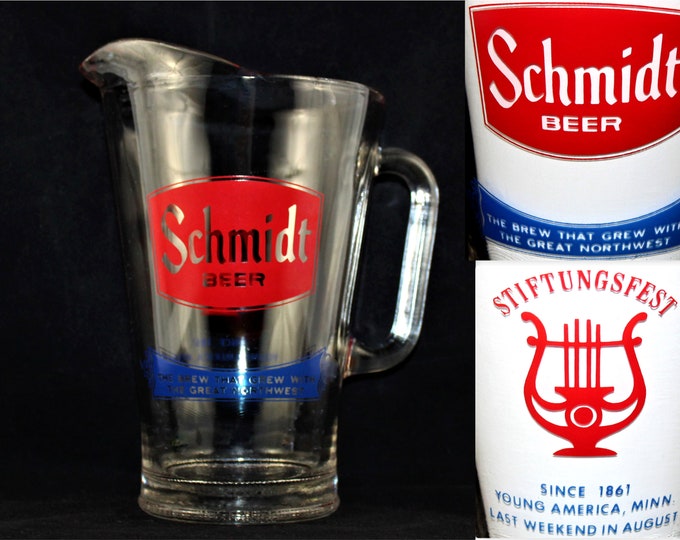 Vintage Schmidt Beer Glass Serving Pitcher,  Stiftungsfest
