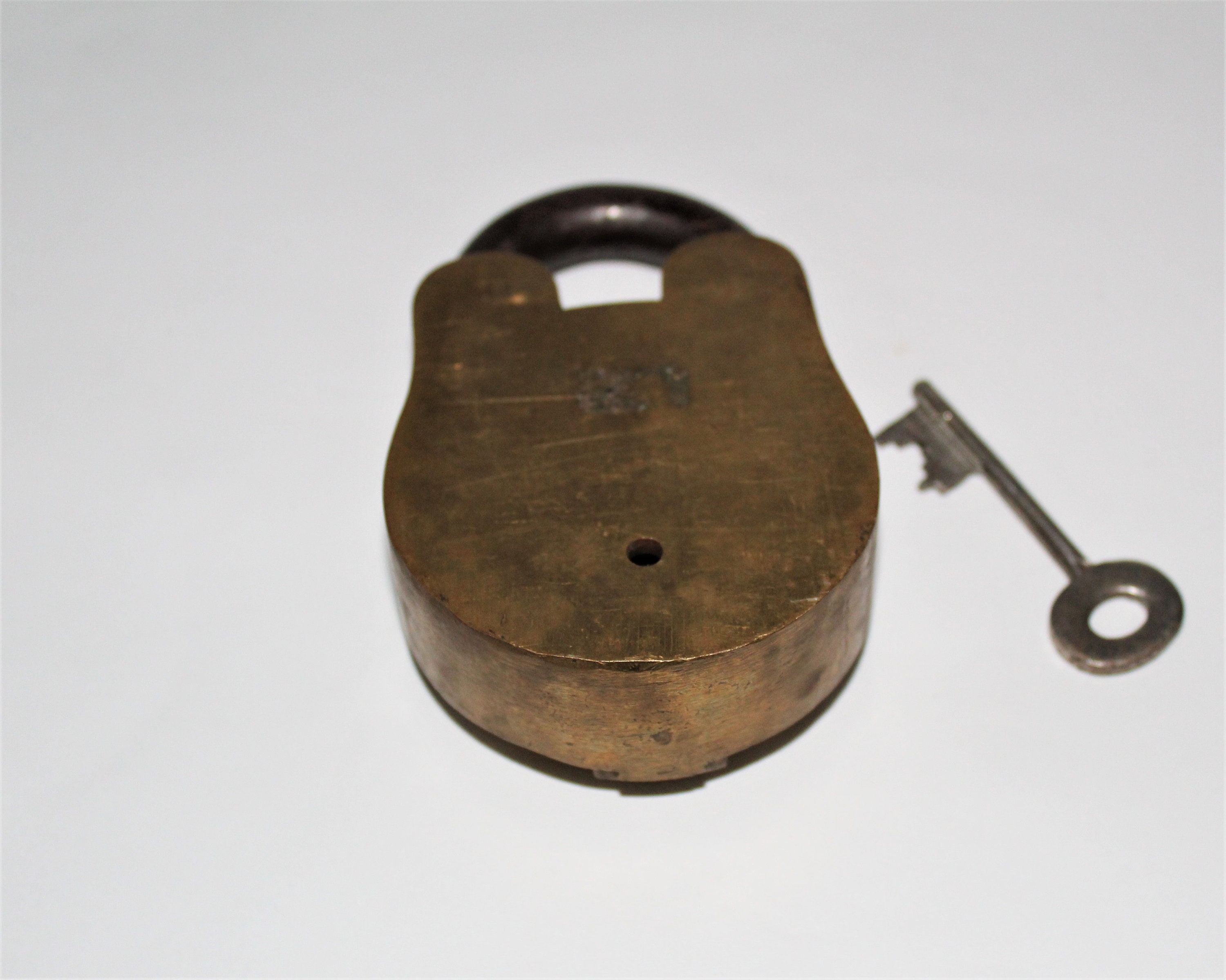 Vintage HLS Brass Padlock with Key