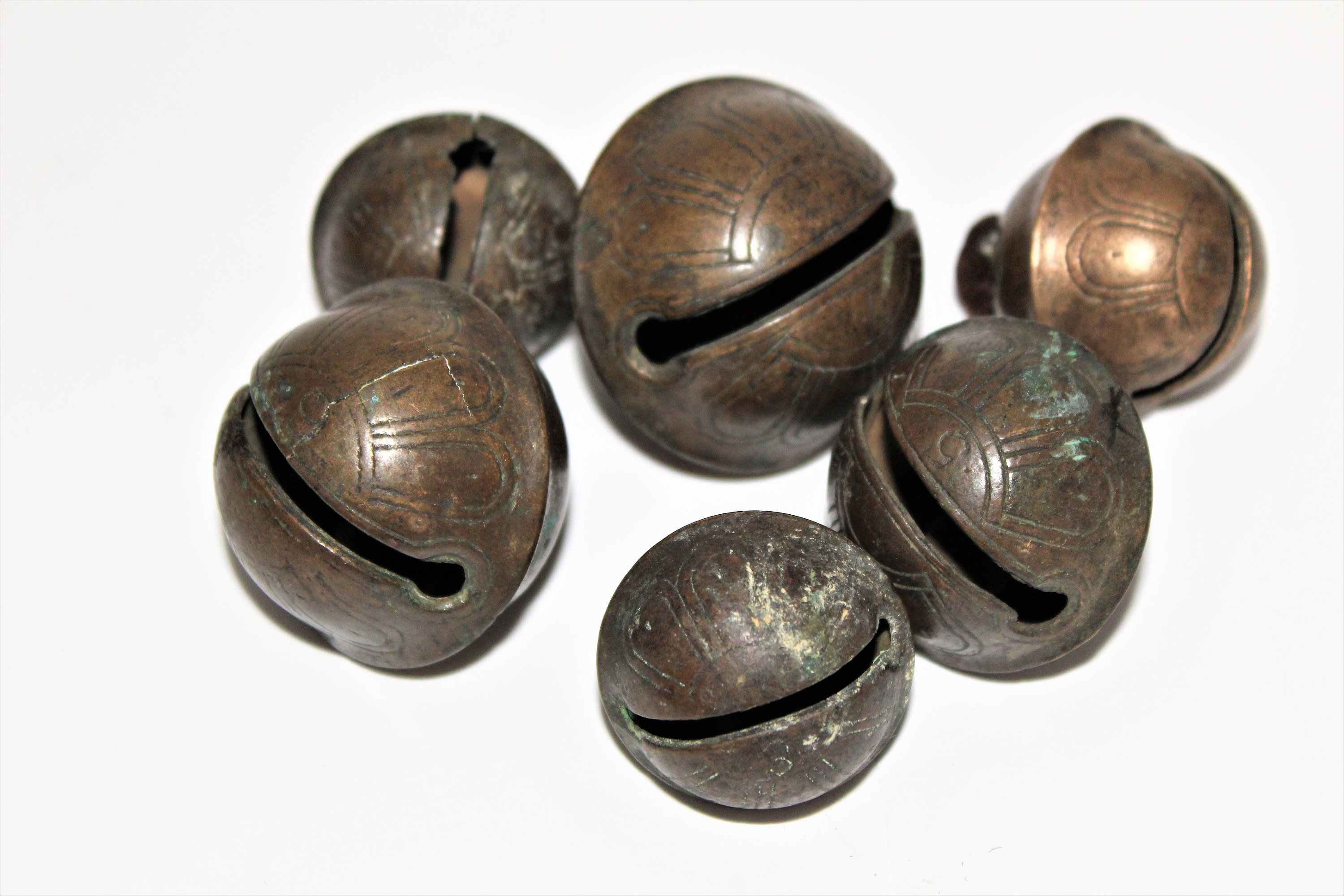 Antique Set of Brass Peddle Bells, Horse Sleigh Bells