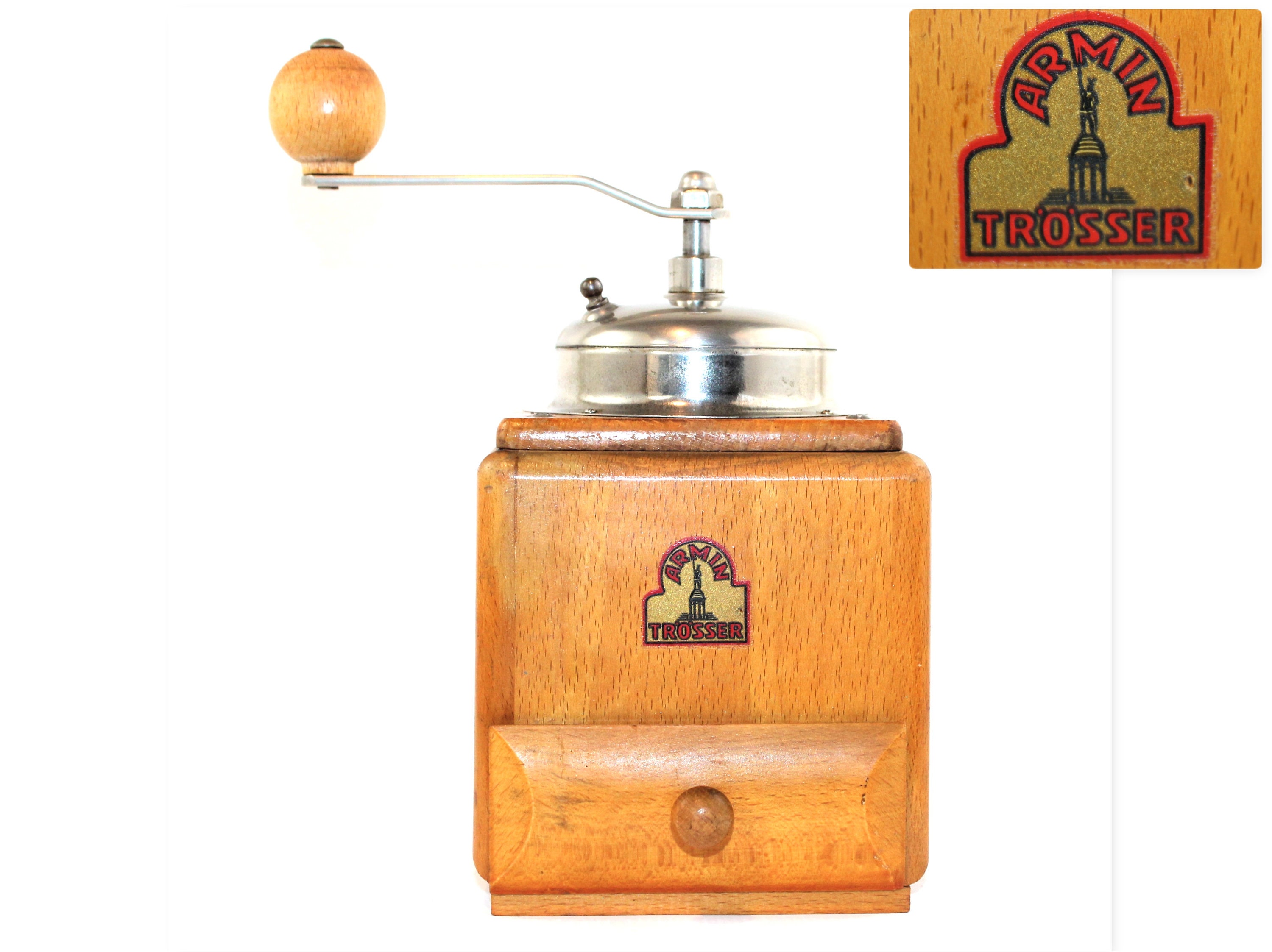 1950s German Armin Trosser Coffee Grinder, Coffee Mill