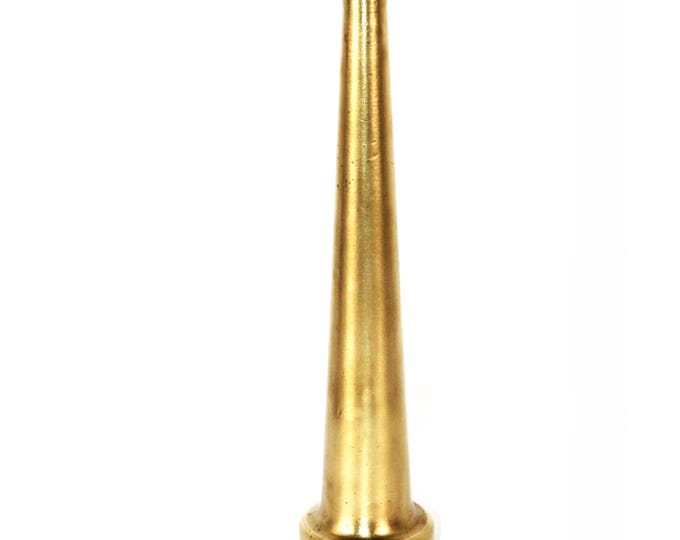 Antique Brass Fire Hose Nozzle: Vintage Firefighting Collectible for Industrial Decor & Man Cave Display