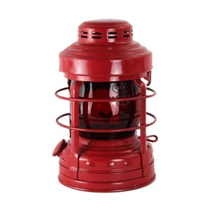Vintage Embury Luck-E-Lite No.25 Lantern, Red Globe Lantern