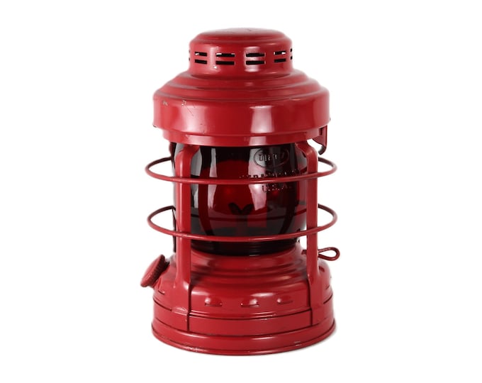 Vintage Embury Luck-E-Lite No.25 Lantern, Red Globe Lantern