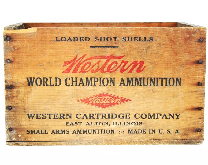 Antique Western Cartridge Company Wood Shipping Crate