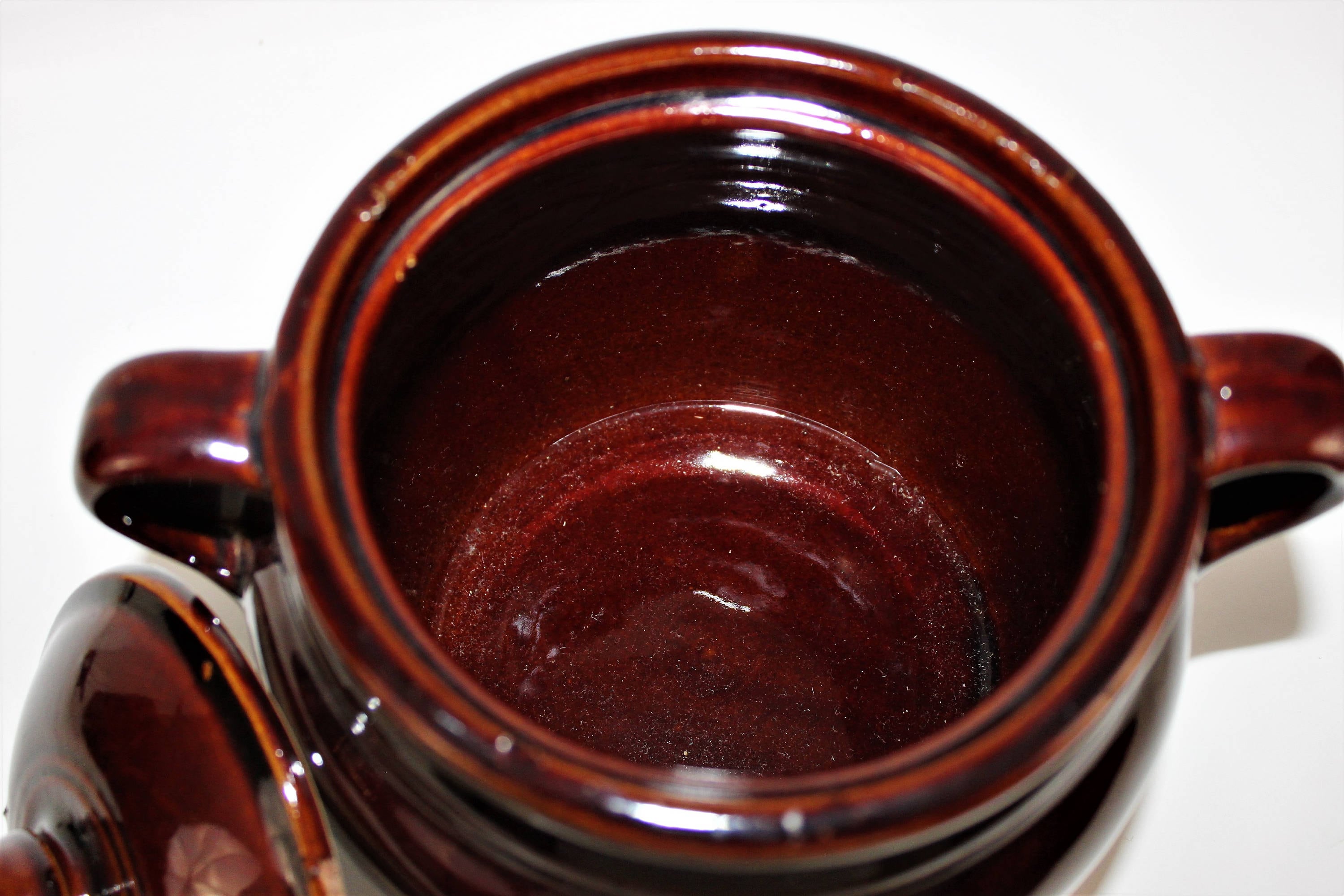 Vintage USA Ceramic Bean Pot, Crock with Lid