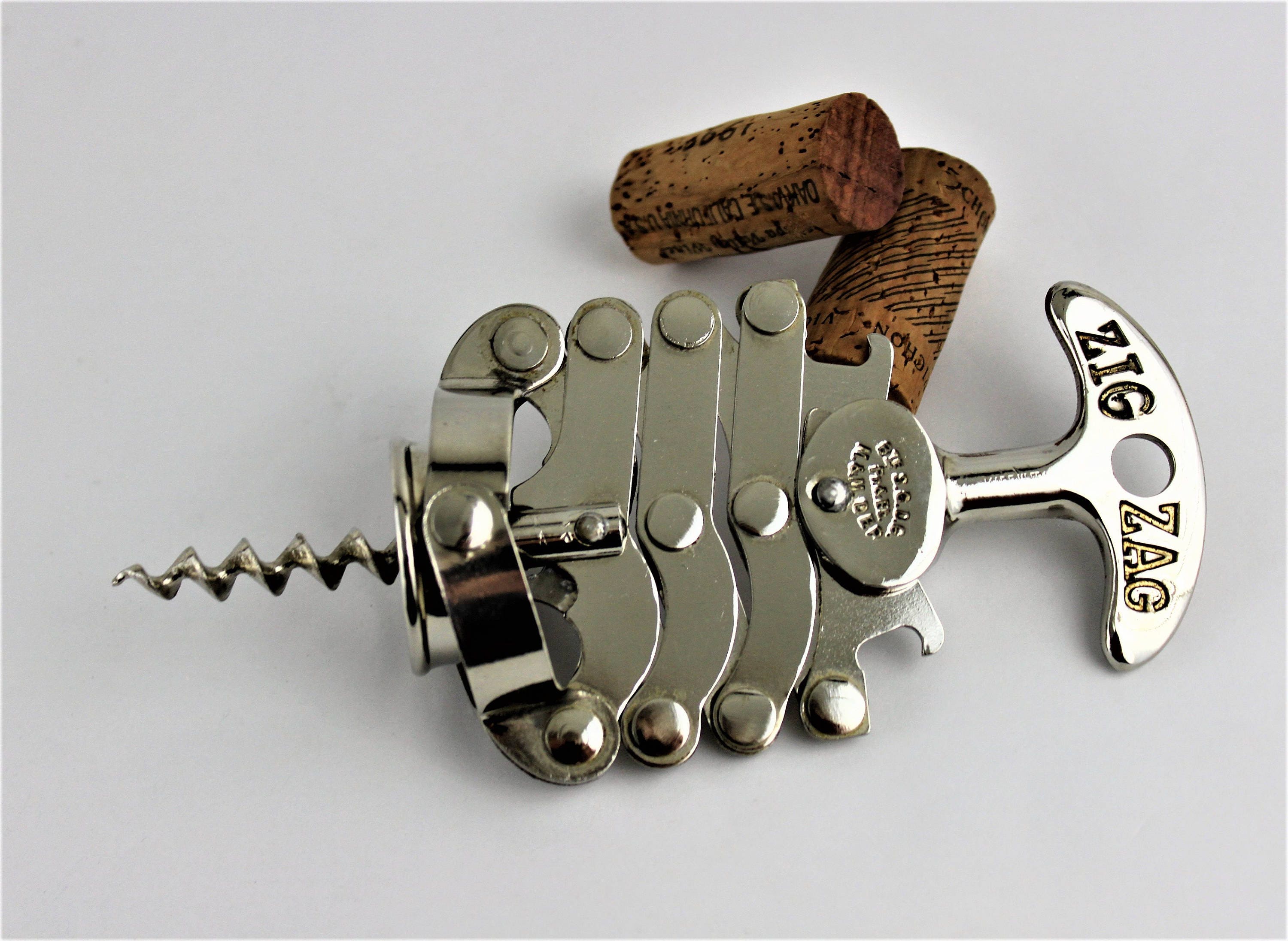 1960s French ZIG ZAG Concertina Corkscrew in Original Box with French