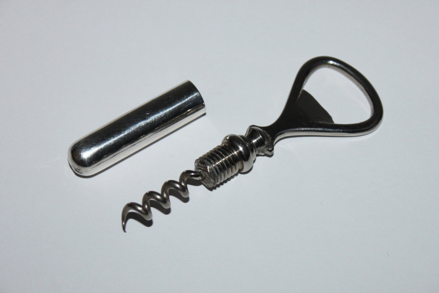 Antique Sterling Silver Corkscrew & Bottle Opener