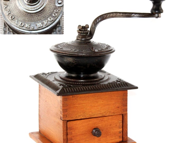 Antique 1891 Arcade Favorite Mill, Coffee Bean Grinder, Primitive Kitchen Decor