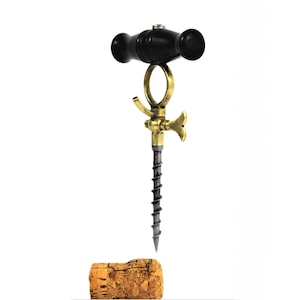Antique 1877 Holborn Style Champagne Tap: Ebony & Brass Soda Tap