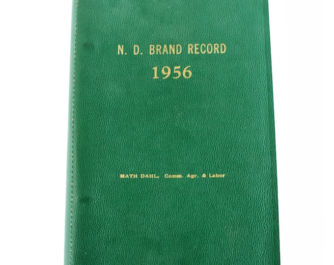 1956 North Dakota Livestock Brand Book Cattle Branding History & Western Memorabilia
