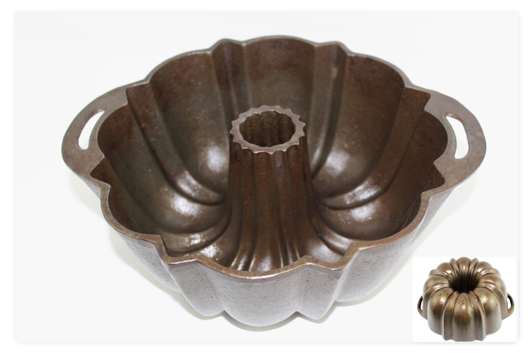 XXL vintage cast iron Bundt baking pan Gugelhupf antique tube pan