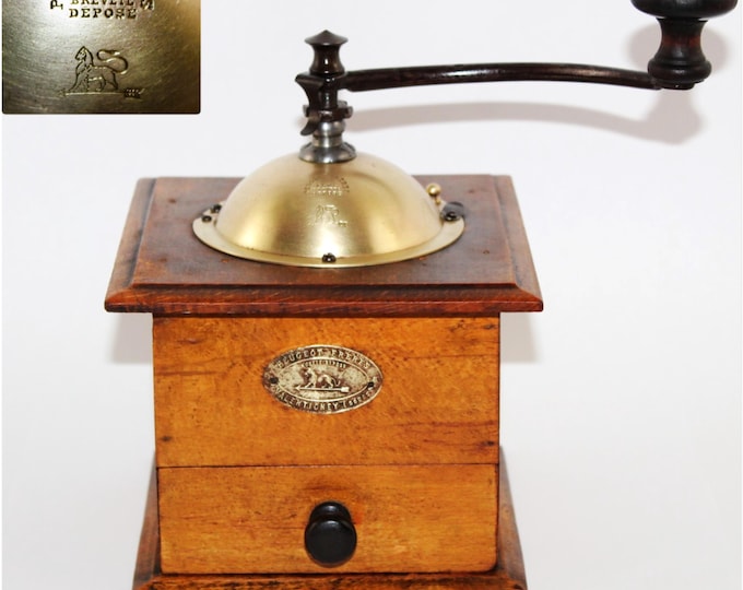 Antique French Peugeot Box Coffee Grinder