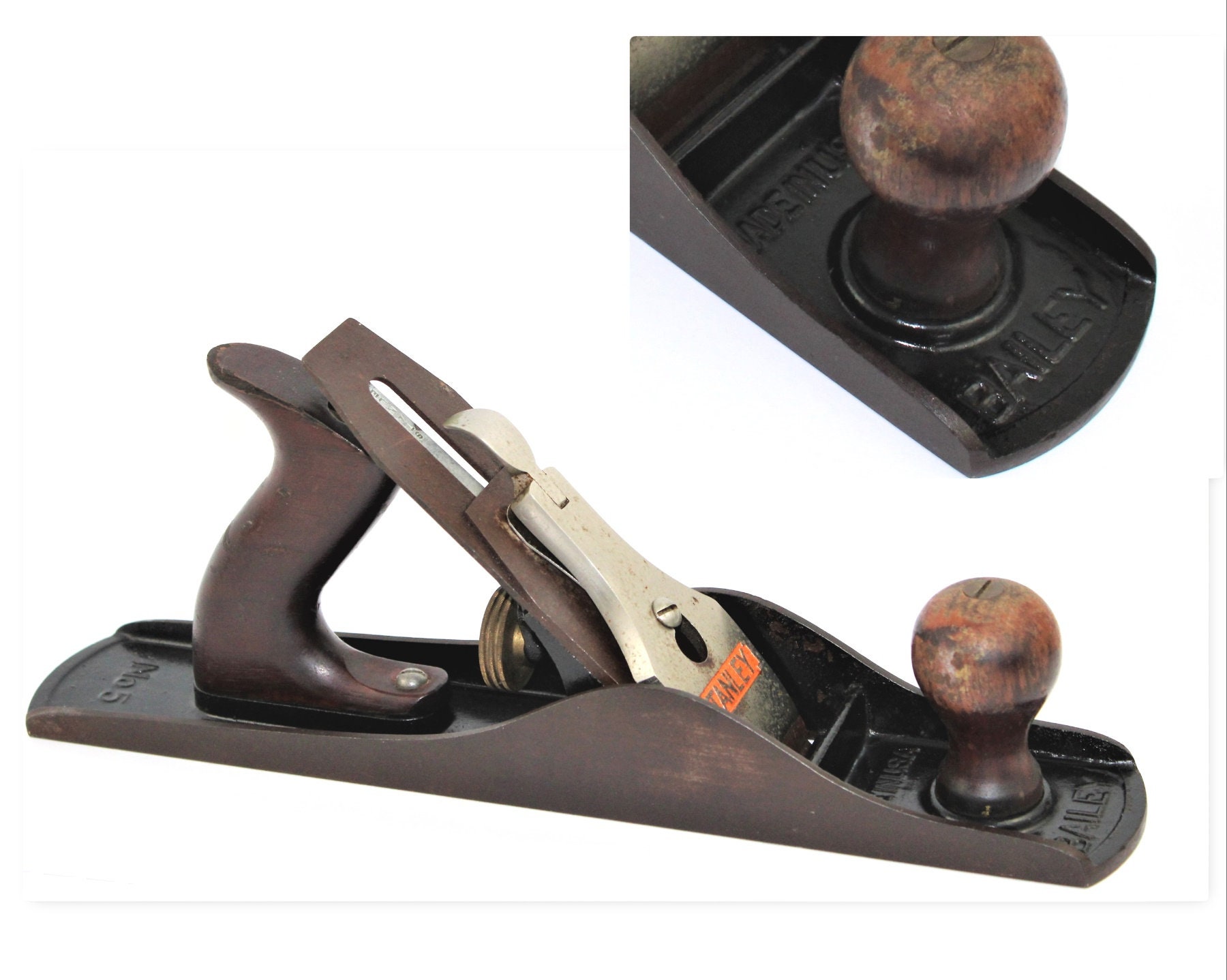 Vintage Woodworking Plane / Hand Plane / Stanley Bailey Plane / No. 5
