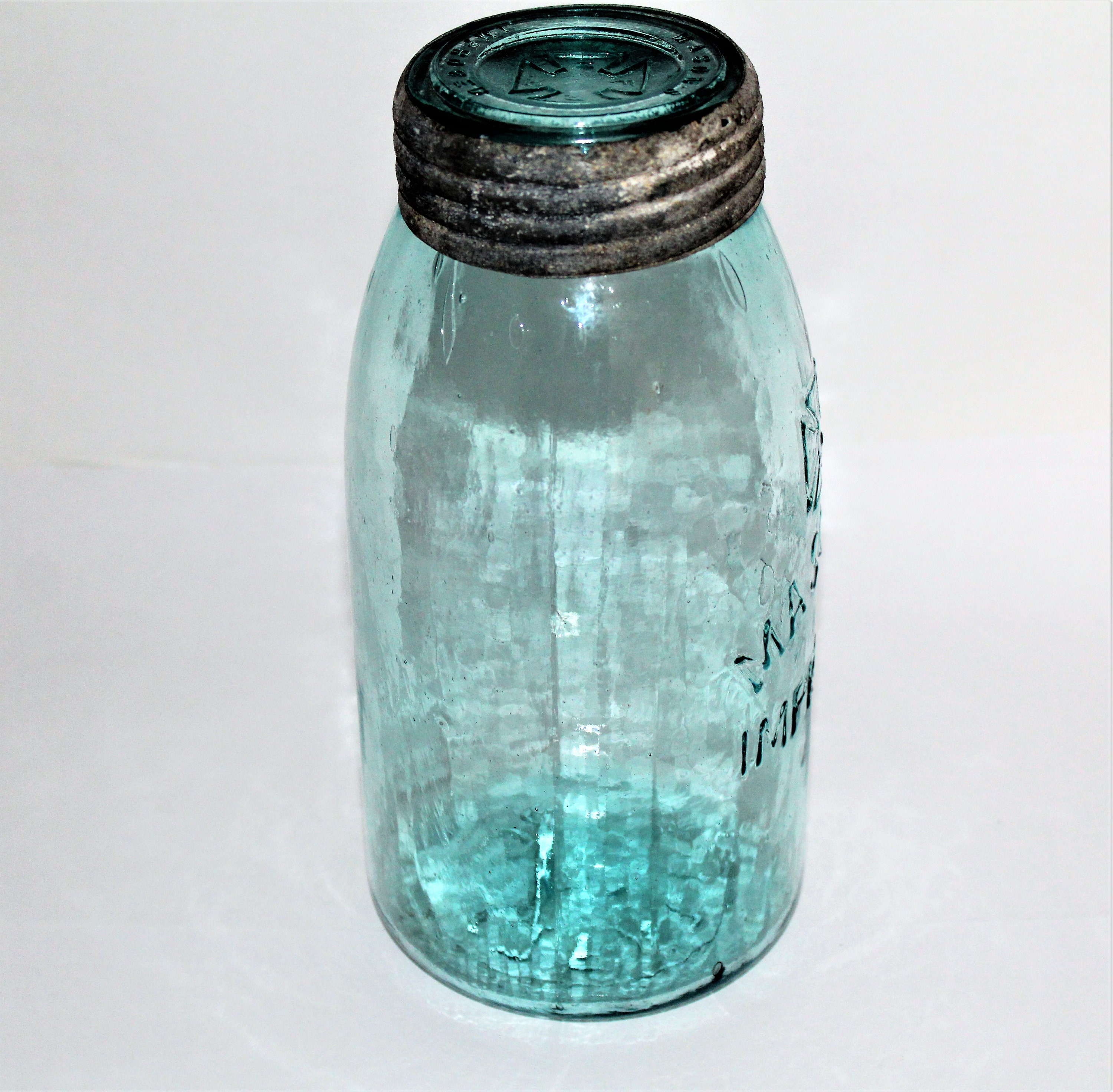 Antique Fruit Jar / Masons Improved Fruit Jar / Half Gallon Jar